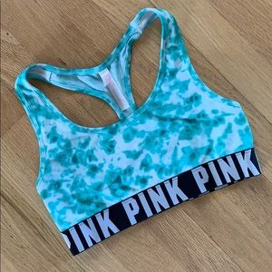 Pink sports bra